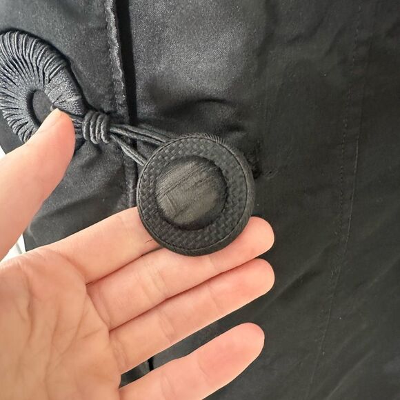 Antique Mourning Era Edwardian Black Duster Overcoat - Picture 9 of 13